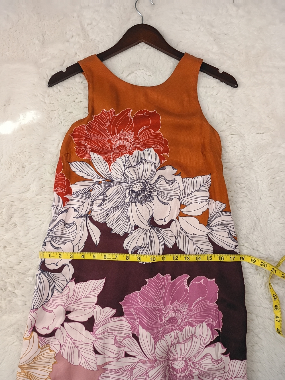 Anthropologie Maeve Floral Twist Back Maxi Dress - Orange Multi Colorblock - XS - Picture 8 of 10